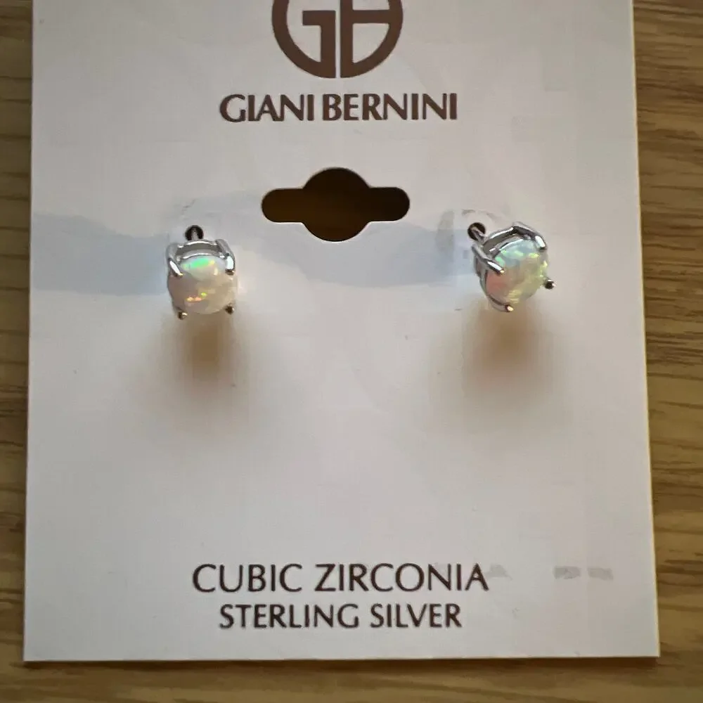 Giani Bernini Cubic Zirconia Sterling Silver Post Earrings New
